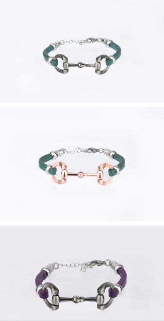 BRACCIALE PELLE CON MORSETTO GOLDSNAFFLE  